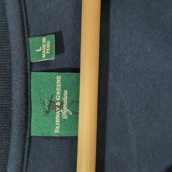 Men's Fairway & Greene Large Navy long sleeve pullover Pima Cotton - Picture 2 of 3